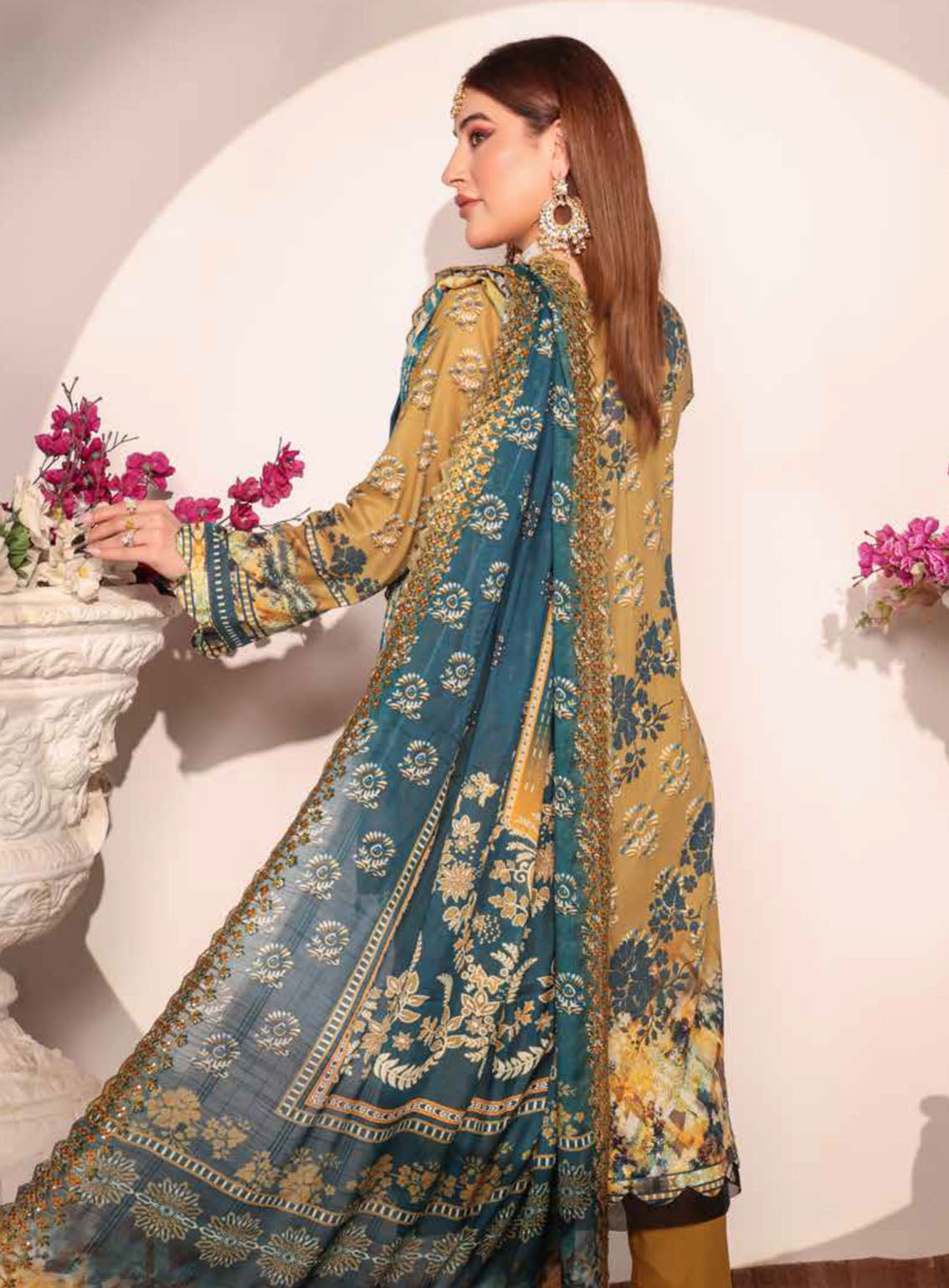 Mishaal By Schick Embroidered Lawn 3 Piece Unstitched Suit SDH24MEL D-05 Mishaal By Schick Embroidered Lawn 3 Piece Unstitched Suit SDH24MEL D-05