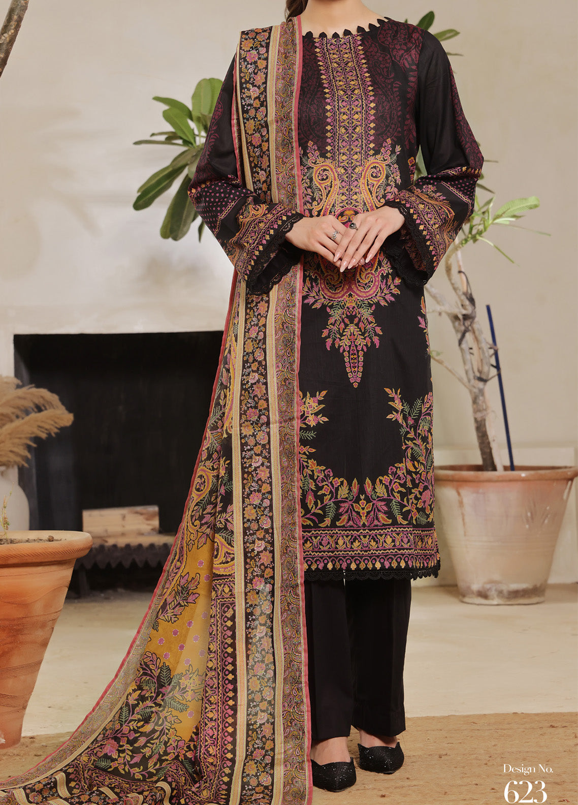 Misri By VS Textile Printed Lawn 3 Piece Unstitched Suit VS25PLV1 D-623 Misri By VS Textile Printed Lawn 3 Piece Unstitched Suit VS25PLV1 D-623