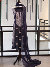 Moin Block Embroidered Chiffon Gota Work 2 Piece Unstitched Suit MBLK24ECG D-01-33