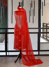 Moin Block Embroidered Chiffon Gota Work 2 Piece Unstitched Suit MBLK24ECG D-04-36