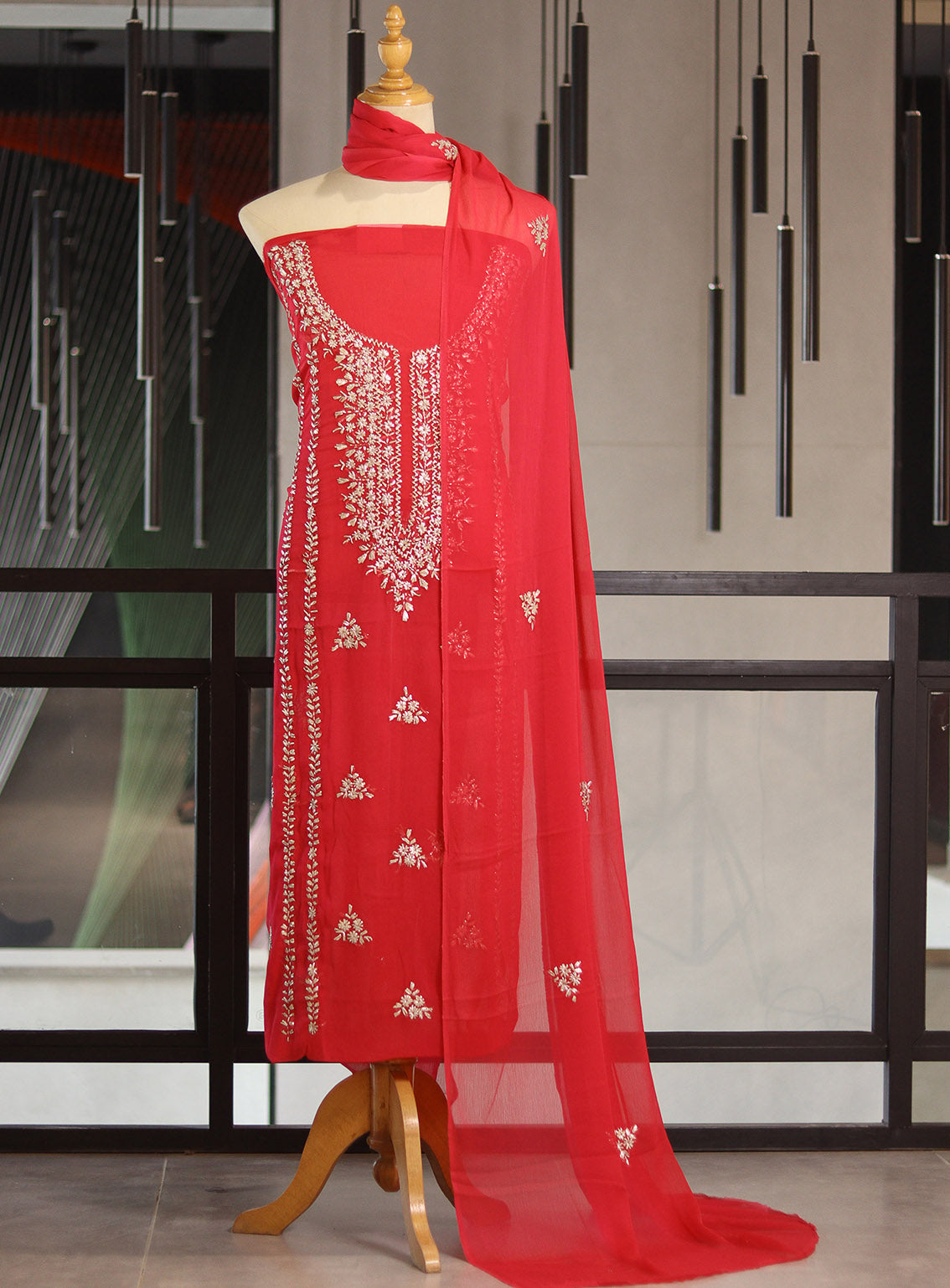 Moin Block Embroidered Chiffon Gota Work 2 Piece Unstitched Suit MBLK24ECG D-04 Moin Block Embroidered Chiffon Gota Work 2 Piece Unstitched Suit MBLK24ECG D-04