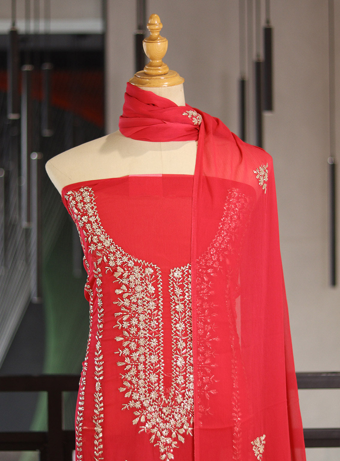 Moin Block Embroidered Chiffon Gota Work 2 Piece Unstitched Suit MBLK24ECG D-04 Moin Block Embroidered Chiffon Gota Work 2 Piece Unstitched Suit MBLK24ECG D-04