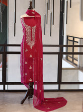 Moin Block Embroidered Chiffon Gota Work 2 Piece Unstitched Suit MBLK24ECG D-05-37
