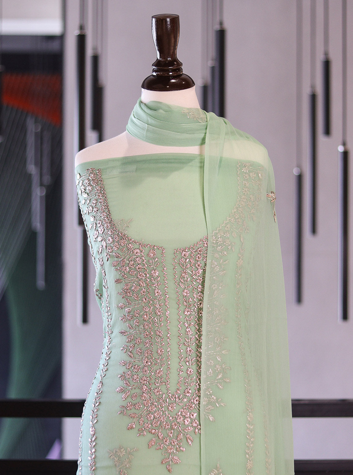 Moin Block Embroidered Chiffon Gota Work 2 Piece Unstitched Suit MBLK24ECG D-06-38 Moin Block Embroidered Chiffon Gota Work 2 Piece Unstitched Suit MBLK24ECG D-06-38