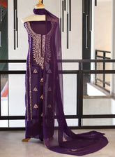 Moin Block Embroidered Chiffon Gota Work 2 Piece Unstitched Suit MBLK24ECG D-07