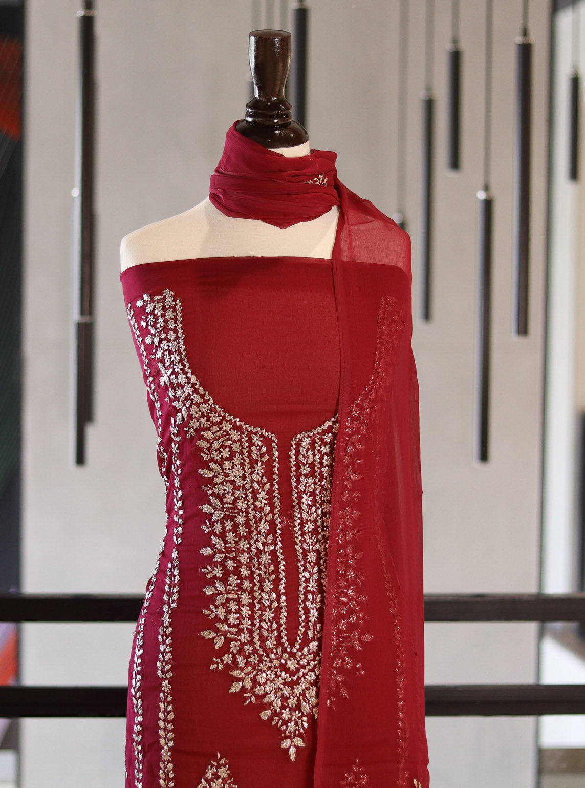 Moin Block Embroidered Chiffon Gota Work 2 Piece Unstitched Suit MBLK24ECG D-08-40 Moin Block Embroidered Chiffon Gota Work 2 Piece Unstitched Suit MBLK24ECG D-08-40