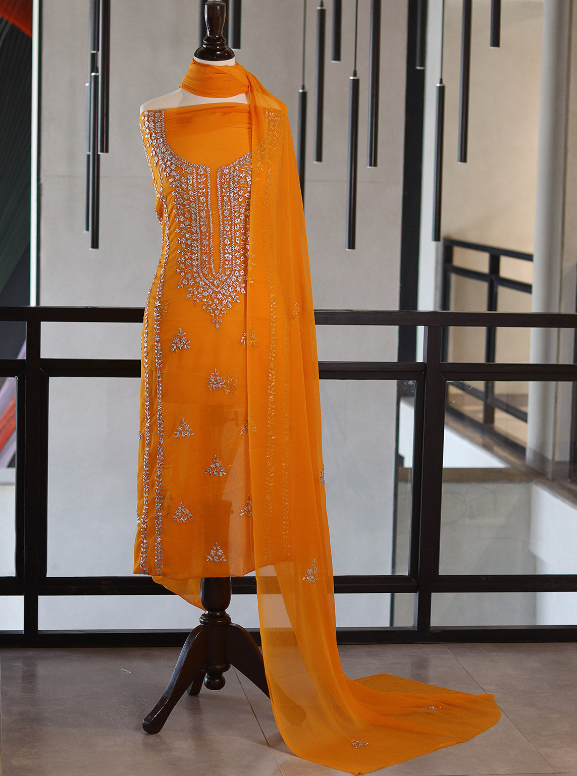 Moin Block Embroidered Chiffon Gota Work 2 Piece Unstitched Suit MBLK24ECG D-09-41 Moin Block Embroidered Chiffon Gota Work 2 Piece Unstitched Suit MBLK24ECG D-09-41
