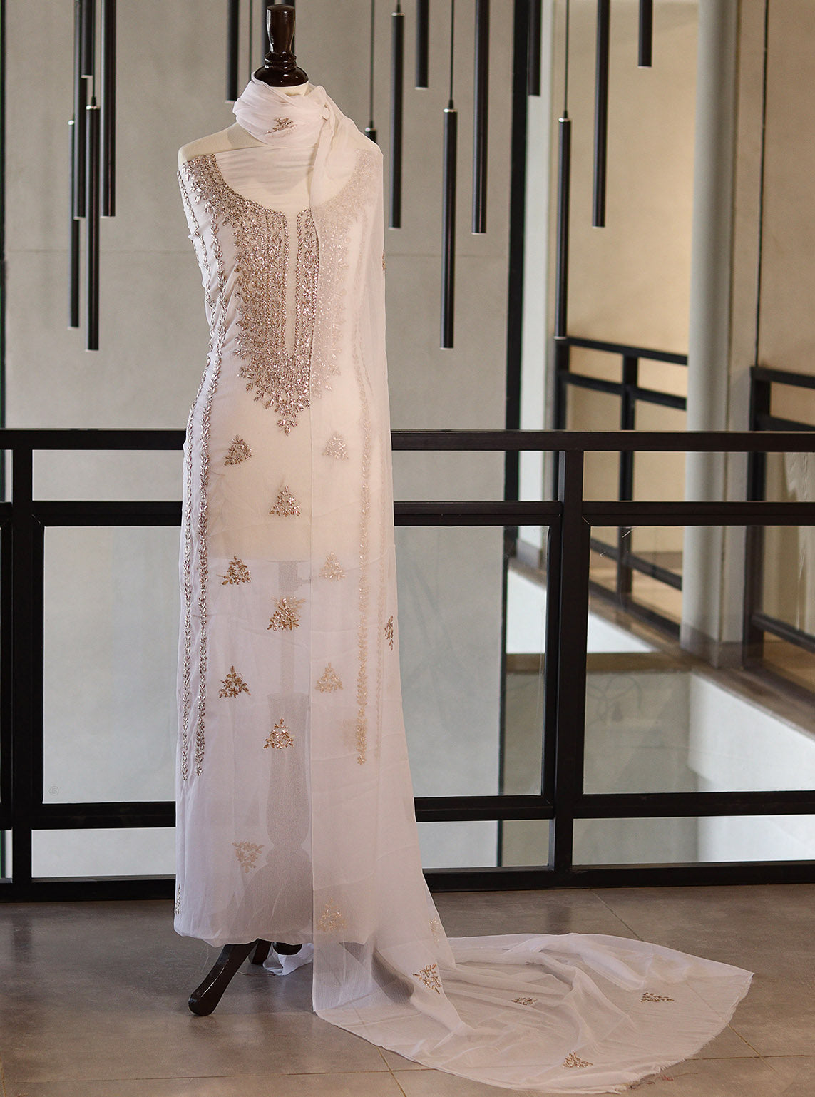 Moin Block Embroidered Chiffon Gota Work 2 Piece Unstitched Suit MBLK24ECG D-10-42 Moin Block Embroidered Chiffon Gota Work 2 Piece Unstitched Suit MBLK24ECG D-10-42