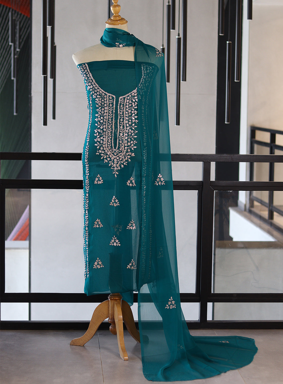 Moin Block Embroidered Chiffon Gota Work 2 Piece Unstitched Suit MBLK24ECG D-10 Moin Block Embroidered Chiffon Gota Work 2 Piece Unstitched Suit MBLK24ECG D-10