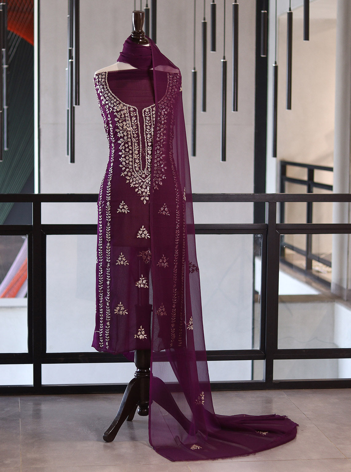 Moin Block Embroidered Chiffon Gota Work 2 Piece Unstitched Suit MBLK24ECG D-12-44 Moin Block Embroidered Chiffon Gota Work 2 Piece Unstitched Suit MBLK24ECG D-12-44