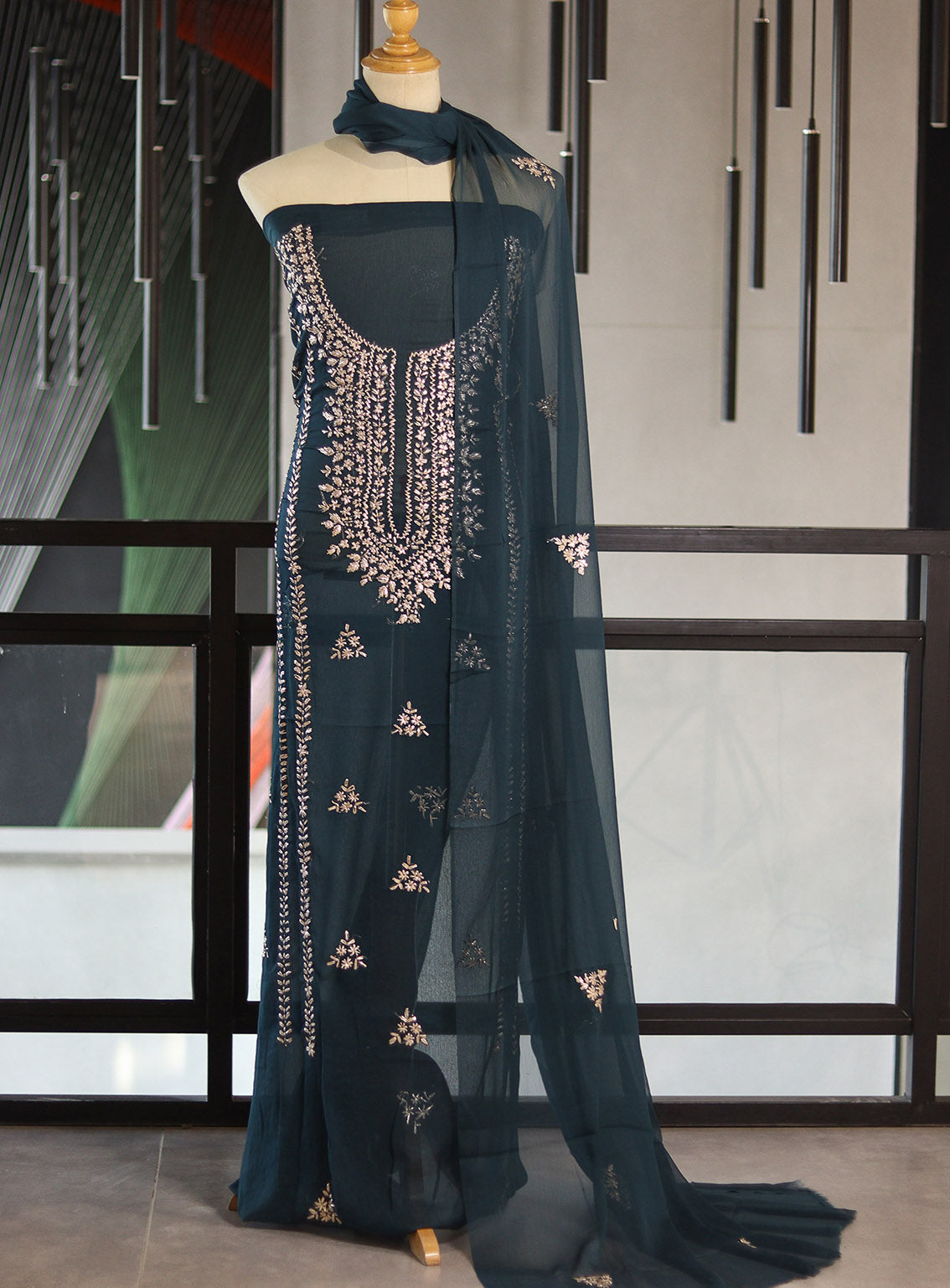 Moin Block Embroidered Chiffon Gota Work 2 Piece Unstitched Suit MBLK24ECG D-12 Moin Block Embroidered Chiffon Gota Work 2 Piece Unstitched Suit MBLK24ECG D-12