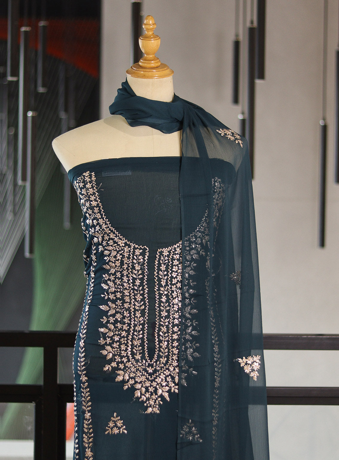 Moin Block Embroidered Chiffon Gota Work 2 Piece Unstitched Suit MBLK24ECG D-12 Moin Block Embroidered Chiffon Gota Work 2 Piece Unstitched Suit MBLK24ECG D-12