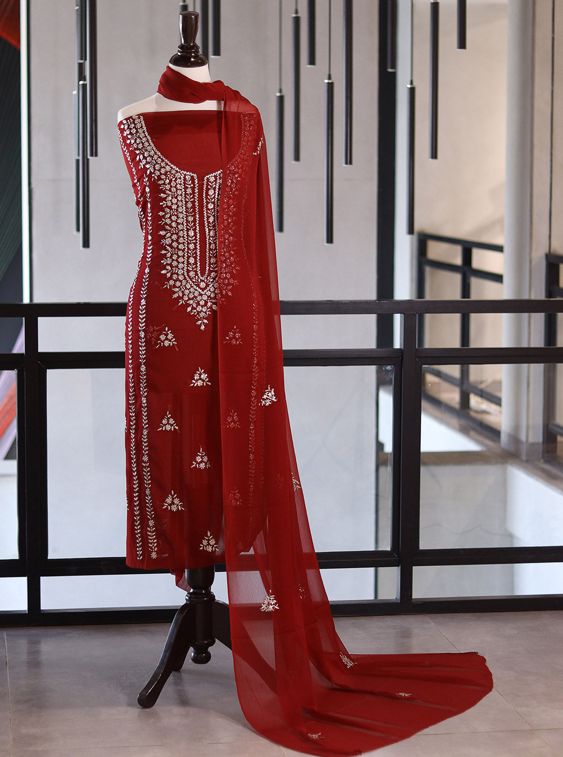 Moin Block Embroidered Chiffon Gota Work 2 Piece Unstitched Suit MBLK24ECG D-13-45 Moin Block Embroidered Chiffon Gota Work 2 Piece Unstitched Suit MBLK24ECG D-13-45