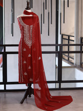 Moin Block Embroidered Chiffon Gota Work 2 Piece Unstitched Suit MBLK24ECG D-13-45