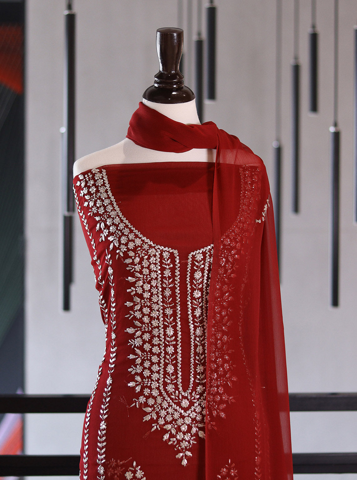 Moin Block Embroidered Chiffon Gota Work 2 Piece Unstitched Suit MBLK24ECG D-13-45 Moin Block Embroidered Chiffon Gota Work 2 Piece Unstitched Suit MBLK24ECG D-13-45