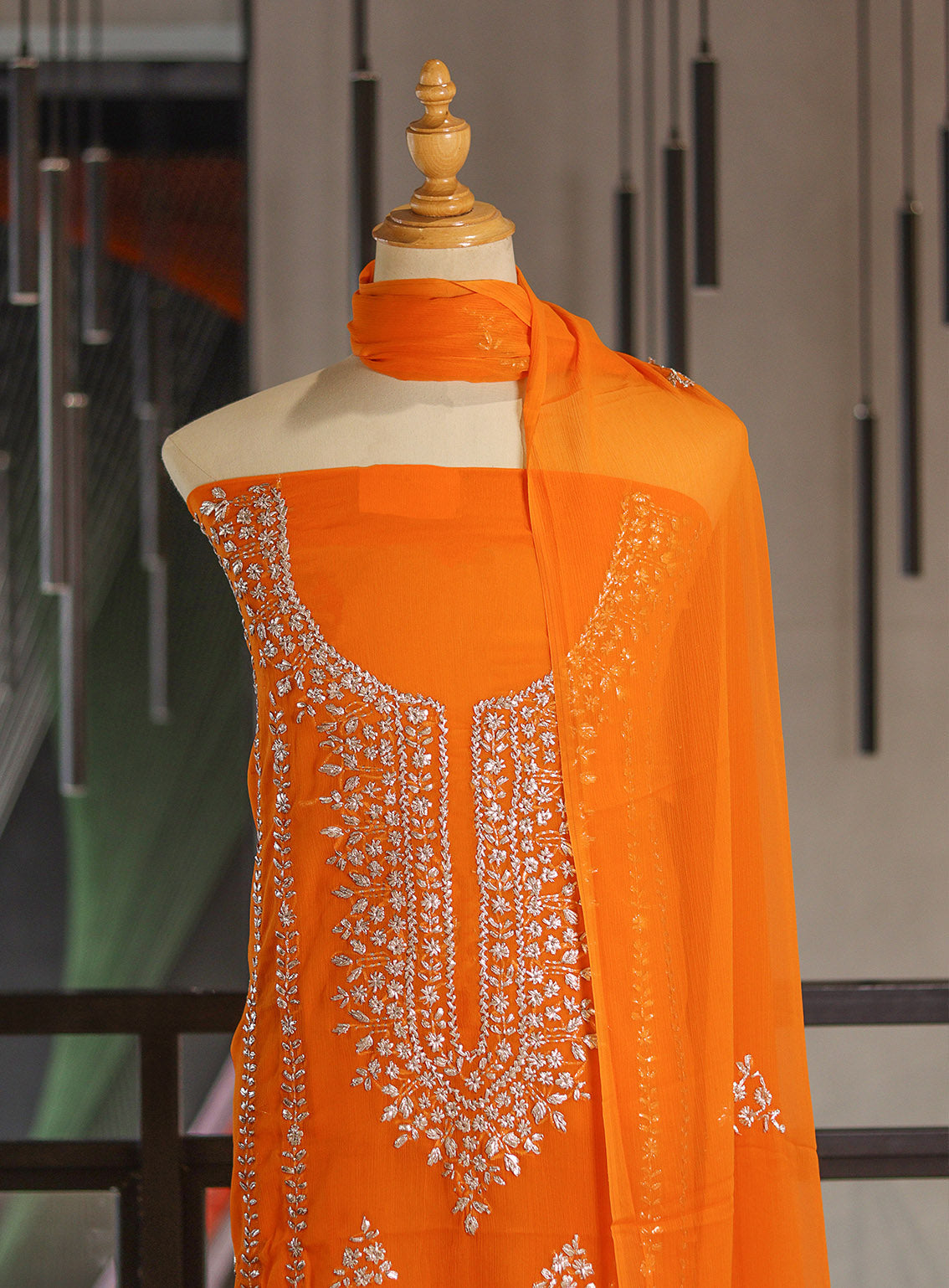 Moin Block Embroidered Chiffon Gota Work 2 Piece Unstitched Suit MBLK24ECG D-13 Moin Block Embroidered Chiffon Gota Work 2 Piece Unstitched Suit MBLK24ECG D-13