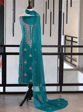 Moin Block Embroidered Chiffon Gota Work 2 Piece Unstitched Suit MBLK24ECG D-15-47