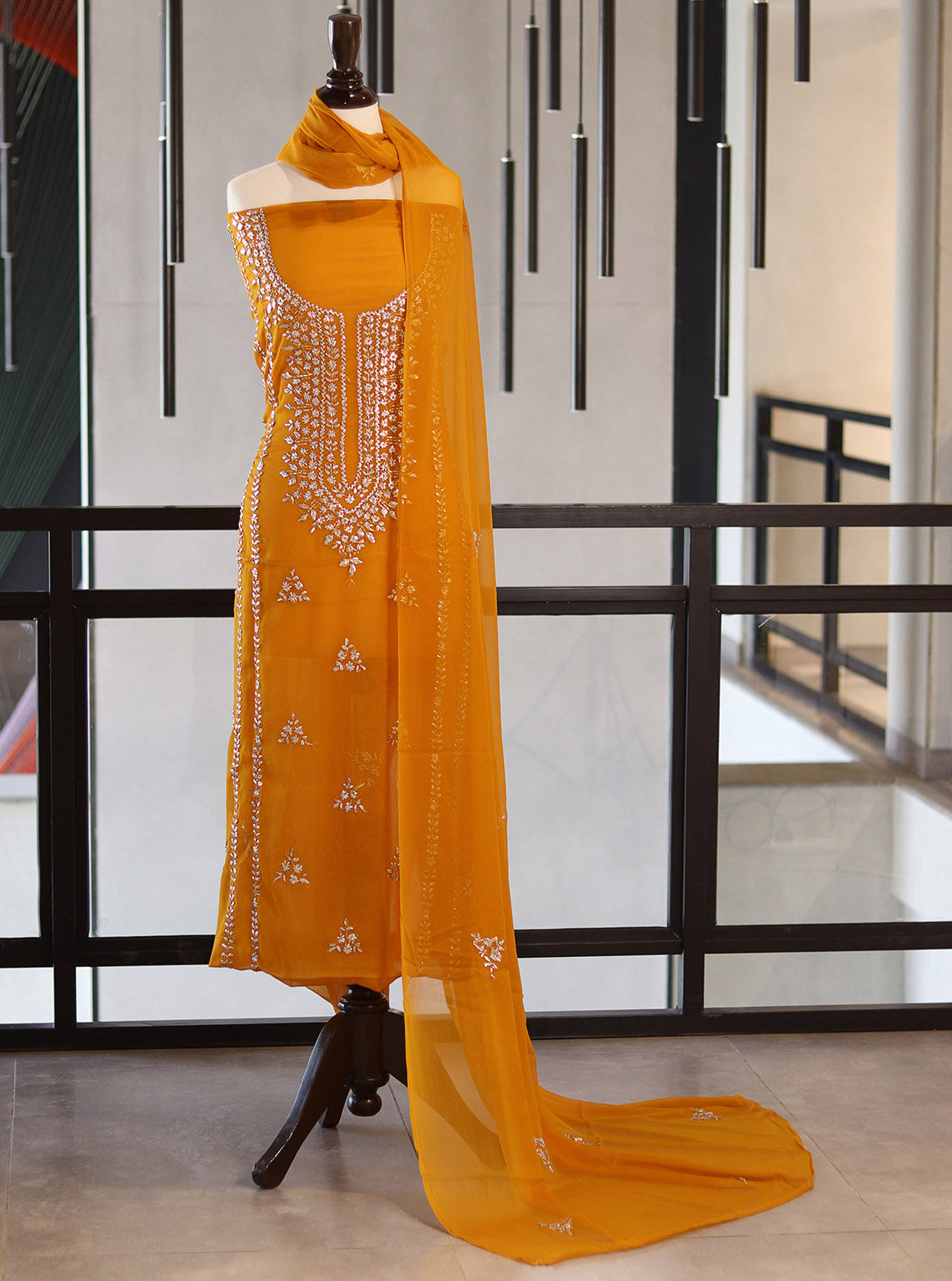 Moin Block Embroidered Chiffon Gota Work 2 Piece Unstitched Suit MBLK24ECG D-16-48 Moin Block Embroidered Chiffon Gota Work 2 Piece Unstitched Suit MBLK24ECG D-16-48