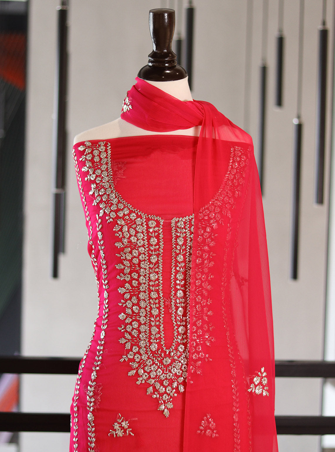 Moin Block Embroidered Chiffon Gota Work 2 Piece Unstitched Suit MBLK24ECG D-17-49 Moin Block Embroidered Chiffon Gota Work 2 Piece Unstitched Suit MBLK24ECG D-17-49
