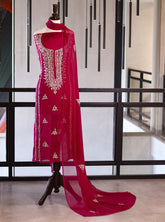 Moin Block Embroidered Chiffon Gota Work 2 Piece Unstitched Suit MBLK24ECG D-18-50