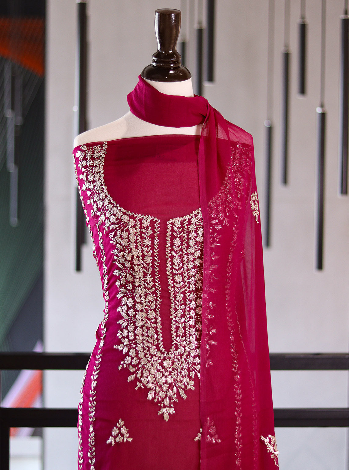 Moin Block Embroidered Chiffon Gota Work 2 Piece Unstitched Suit MBLK24ECG D-18-50 Moin Block Embroidered Chiffon Gota Work 2 Piece Unstitched Suit MBLK24ECG D-18-50