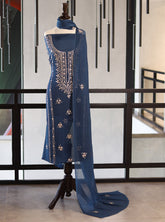 Moin Block Embroidered Chiffon Gota Work 2 Piece Unstitched Suit MBLK24ECG D-24-56
