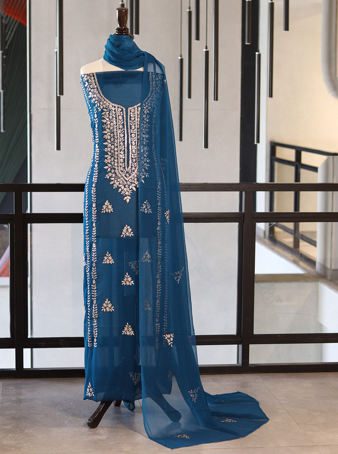 Moin Block Embroidered Chiffon Gota Work 2 Piece Unstitched Suit MBLK24ECG D-25-57 Moin Block Embroidered Chiffon Gota Work 2 Piece Unstitched Suit MBLK24ECG D-25-57