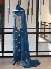 Moin Block Embroidered Chiffon Gota Work 2 Piece Unstitched Suit MBLK24ECG D-25-57
