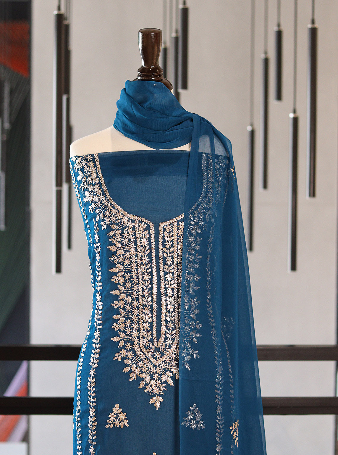 Moin Block Embroidered Chiffon Gota Work 2 Piece Unstitched Suit MBLK24ECG D-25-57 Moin Block Embroidered Chiffon Gota Work 2 Piece Unstitched Suit MBLK24ECG D-25-57