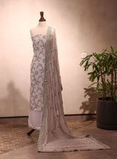 Moin Block Embroidered Raw Silk 3 Piece Unstitched Suit MBLK25ERS MD-1427