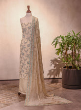 Moin Block Embroidered Raw Silk 3 Piece Unstitched Suit MBLK25ERS MD-1430