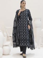 Monochrome By Alzohaib Digital Printed Lawn 3 Piece Unstitched Suit AZ24M MDL-01