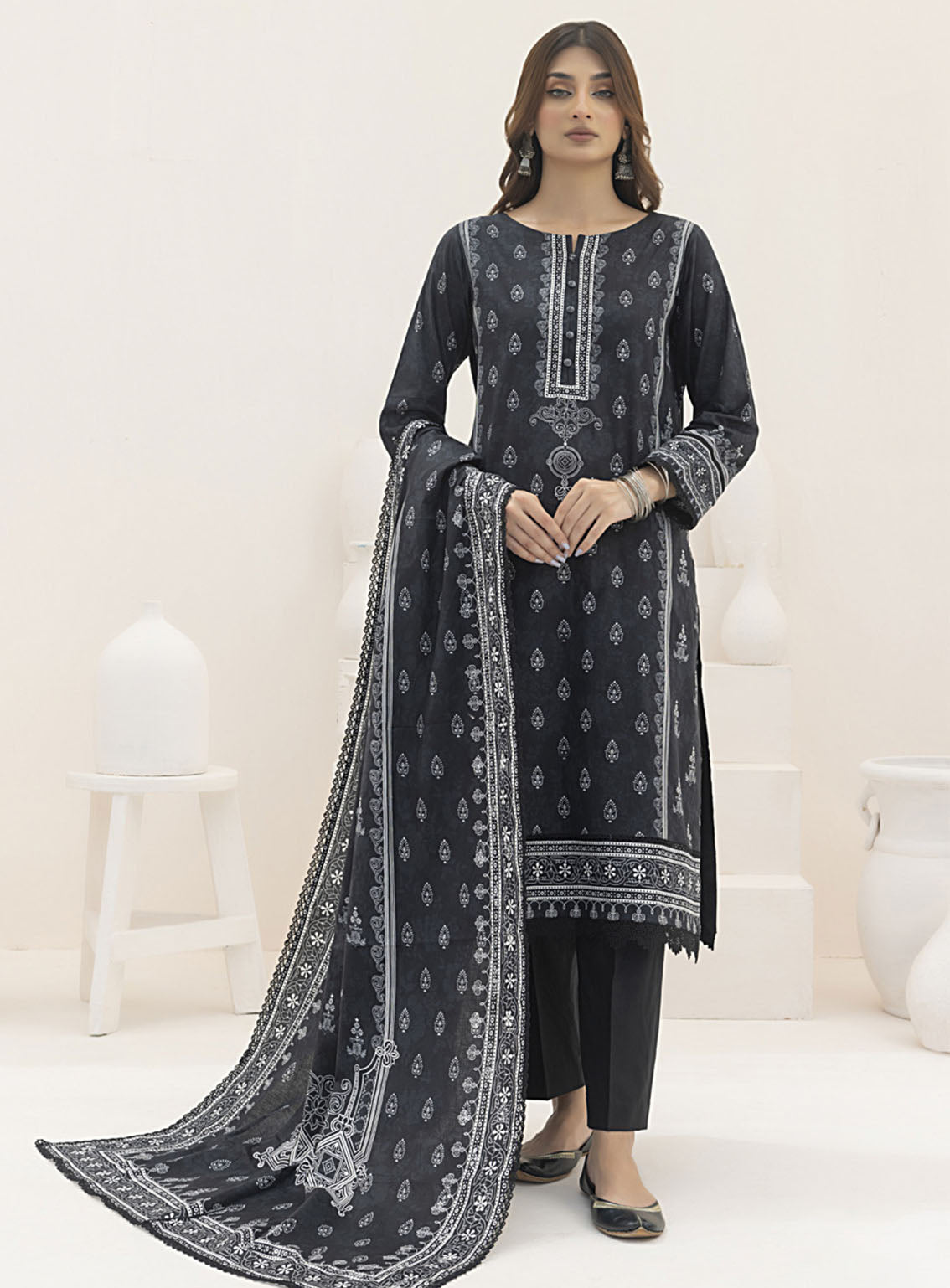 Monochrome By Alzohaib Digital Printed Lawn 3 Piece Unstitched Suit AZ24M MDL-02 Monochrome By Alzohaib Digital Printed Lawn 3 Piece Unstitched Suit AZ24M MDL-02