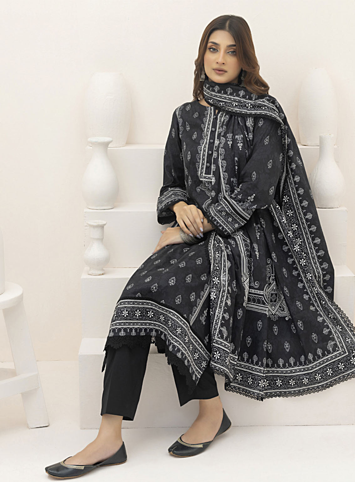 Monochrome By Alzohaib Digital Printed Lawn 3 Piece Unstitched Suit AZ24M MDL-02 Monochrome By Alzohaib Digital Printed Lawn 3 Piece Unstitched Suit AZ24M MDL-02