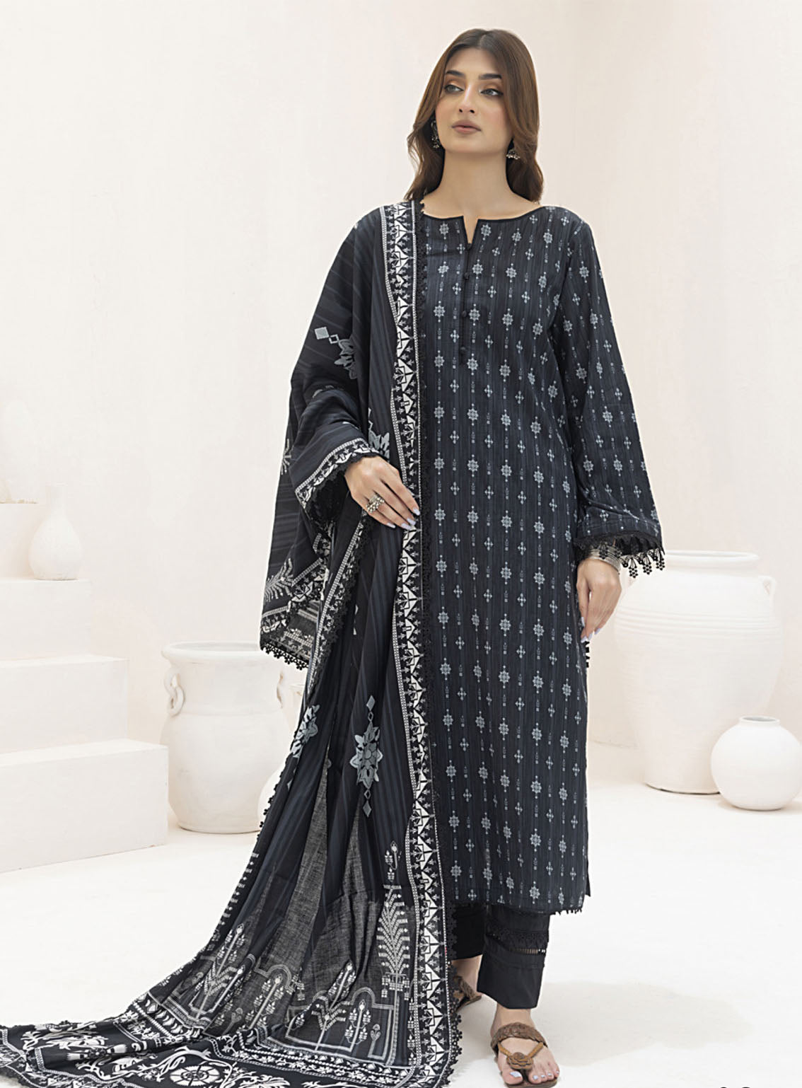 Monochrome By Alzohaib Digital Printed Lawn 3 Piece Unstitched Suit AZ24M MDL-03 Monochrome By Alzohaib Digital Printed Lawn 3 Piece Unstitched Suit AZ24M MDL-03