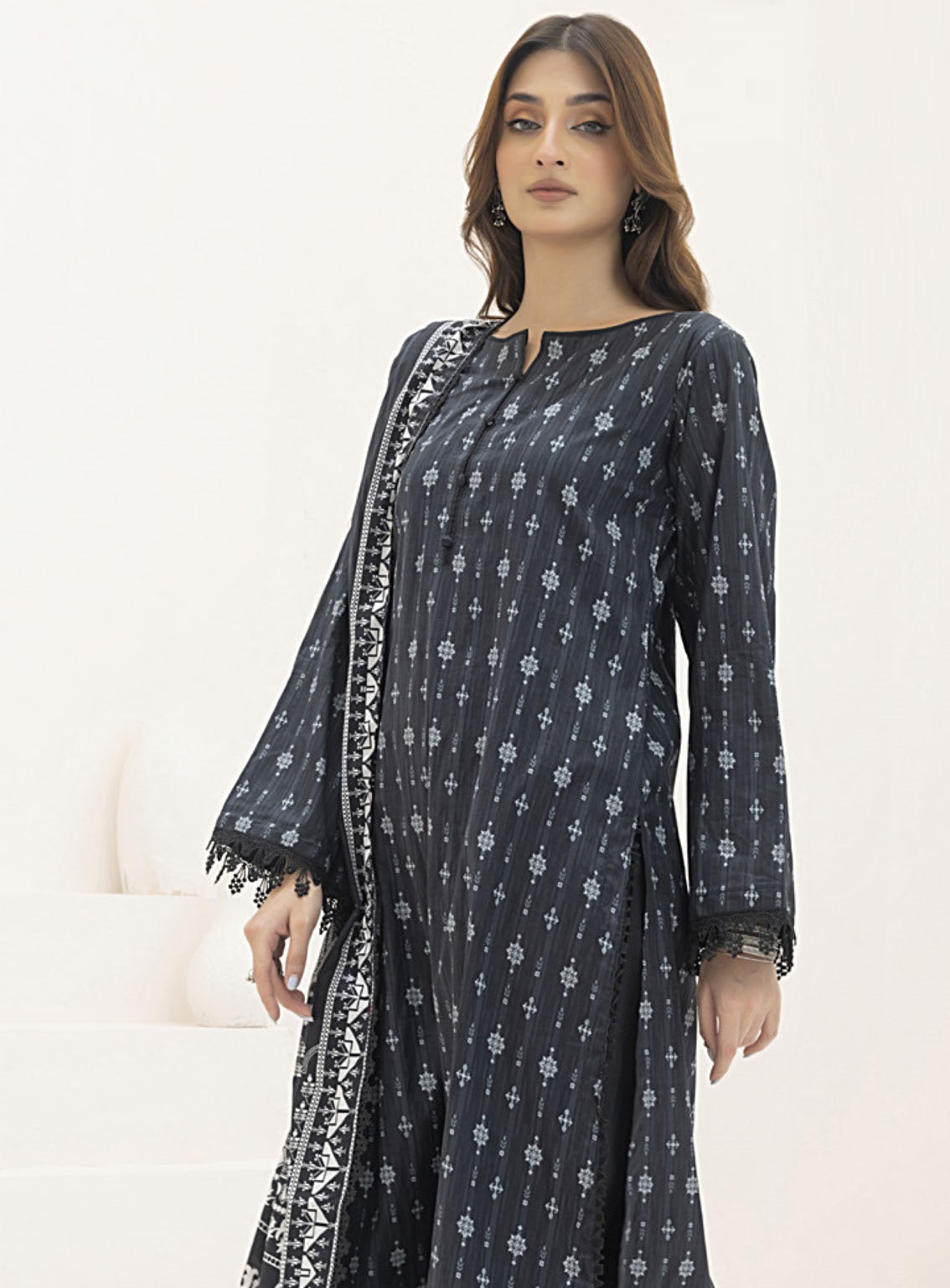 Monochrome By Alzohaib Digital Printed Lawn 3 Piece Unstitched Suit AZ24M MDL-03 Monochrome By Alzohaib Digital Printed Lawn 3 Piece Unstitched Suit AZ24M MDL-03