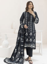 Monochrome By Alzohaib Digital Printed Lawn 3 Piece Unstitched Suit AZ24M MDL-05