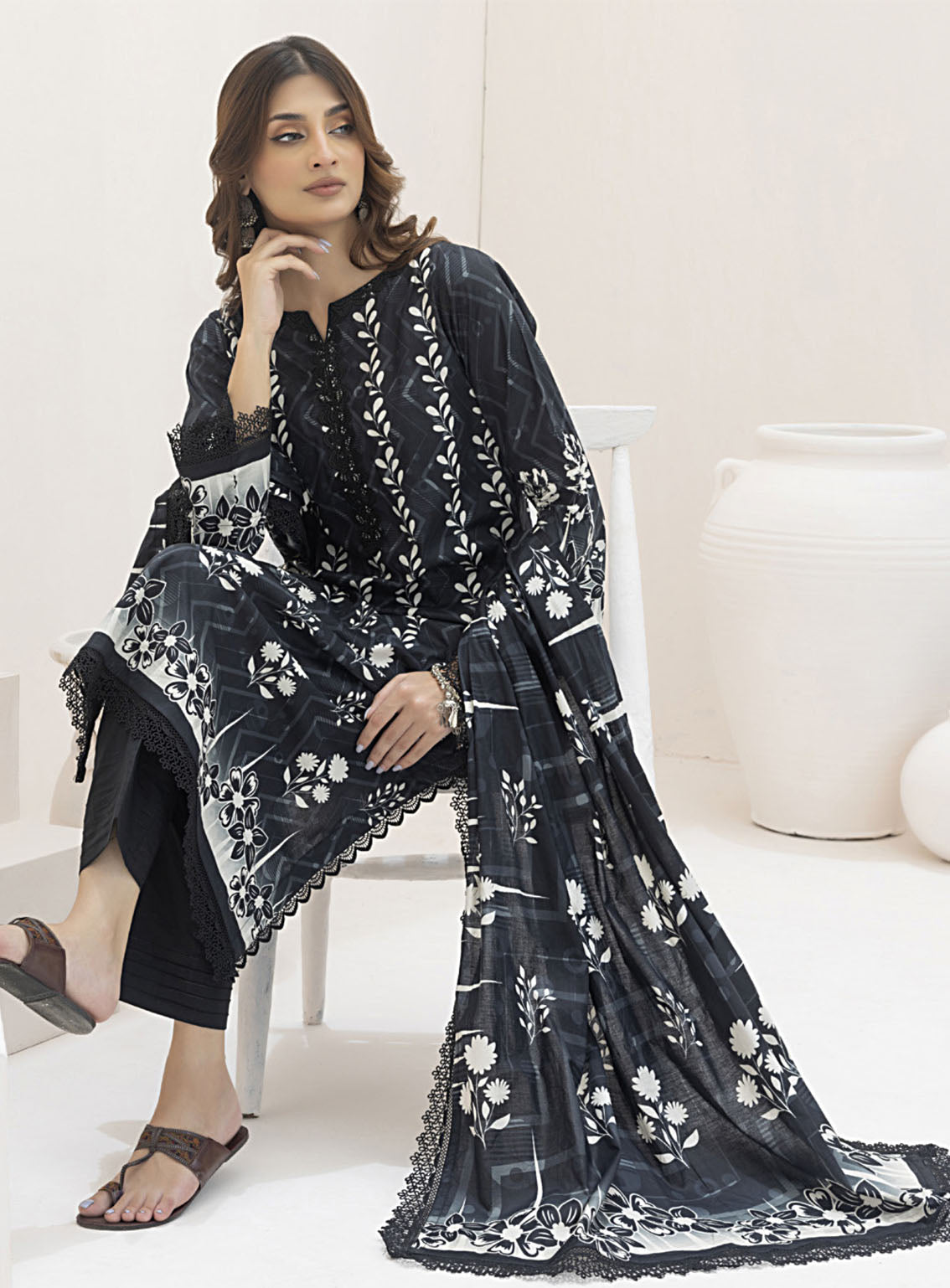 Monochrome By Alzohaib Digital Printed Lawn 3 Piece Unstitched Suit AZ24M MDL-05 Monochrome By Alzohaib Digital Printed Lawn 3 Piece Unstitched Suit AZ24M MDL-05