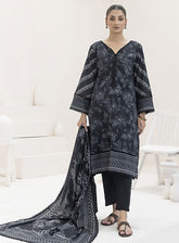 Monochrome By Alzohaib Digital Printed Lawn 3 Piece Unstitched Suit AZ24M MDL-08