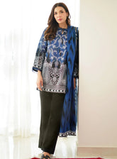Monochrome By Sahar Printed Lawn 3 Piece Unstitched Suit S24M MC-V2-04
