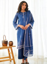 Monochrome By Sahar Printed Lawn 3 Piece Unstitched Suit S24M MC-V2-07
