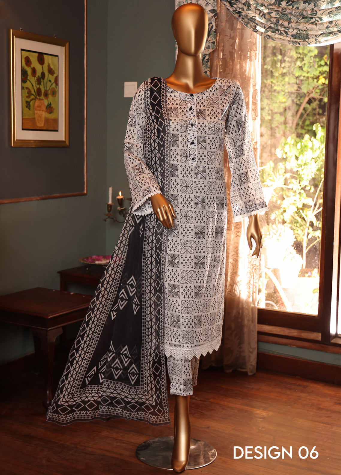 Monochrome By Schick Digital Printed Lawn 3 Piece Unstitched Suit SDH25MV12 AD-06 Monochrome By Schick Digital Printed Lawn 3 Piece Unstitched Suit SDH25MV12 AD-06