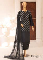 Monochrome By Schick Embroidered Schiffli 3 Piece Unstitched Suit SDH25MSE EBC-01
