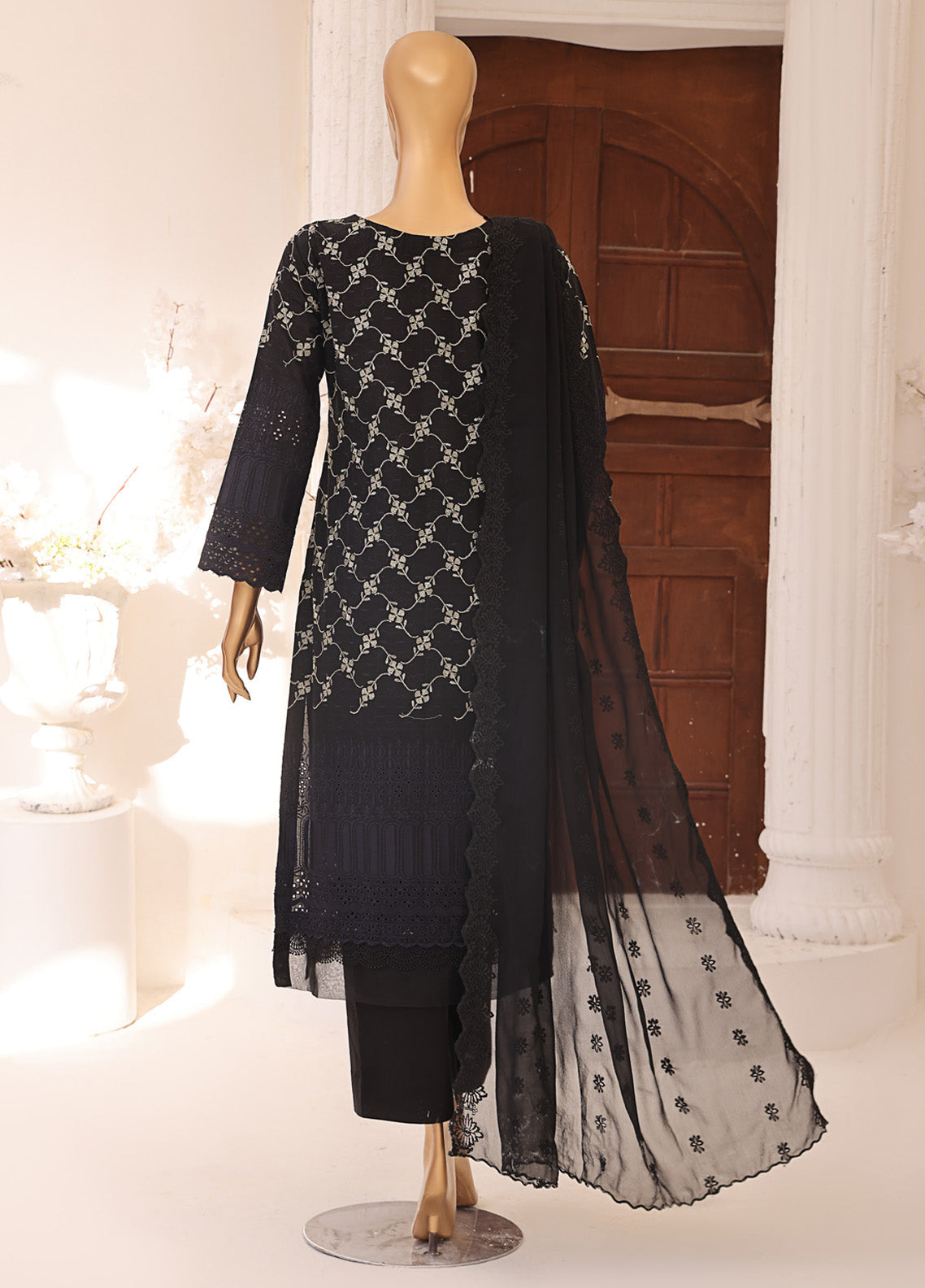 Monochrome By Schick Embroidered Schiffli 3 Piece Unstitched Suit SDH25MSE EBC-01 Monochrome By Schick Embroidered Schiffli 3 Piece Unstitched Suit SDH25MSE EBC-01
