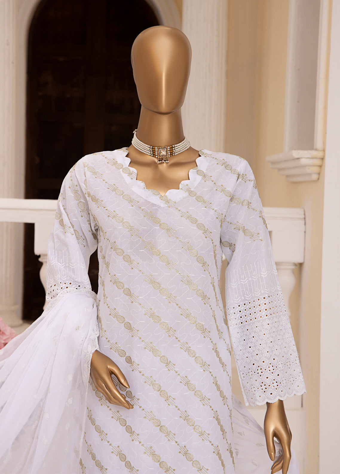 Monochrome By Schick Embroidered Schiffli 3 Piece Unstitched Suit SDH25MSE EBC-02 Monochrome By Schick Embroidered Schiffli 3 Piece Unstitched Suit SDH25MSE EBC-02