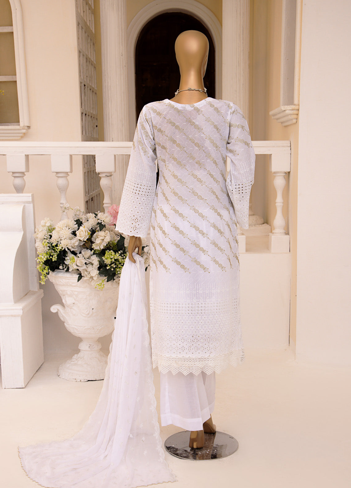 Monochrome By Schick Embroidered Schiffli 3 Piece Unstitched Suit SDH25MSE EBC-02 Monochrome By Schick Embroidered Schiffli 3 Piece Unstitched Suit SDH25MSE EBC-02