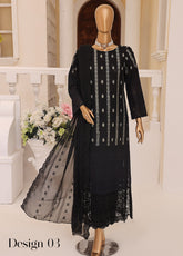 Monochrome By Schick Embroidered Schiffli 3 Piece Unstitched Suit SDH25MSE EBC-03