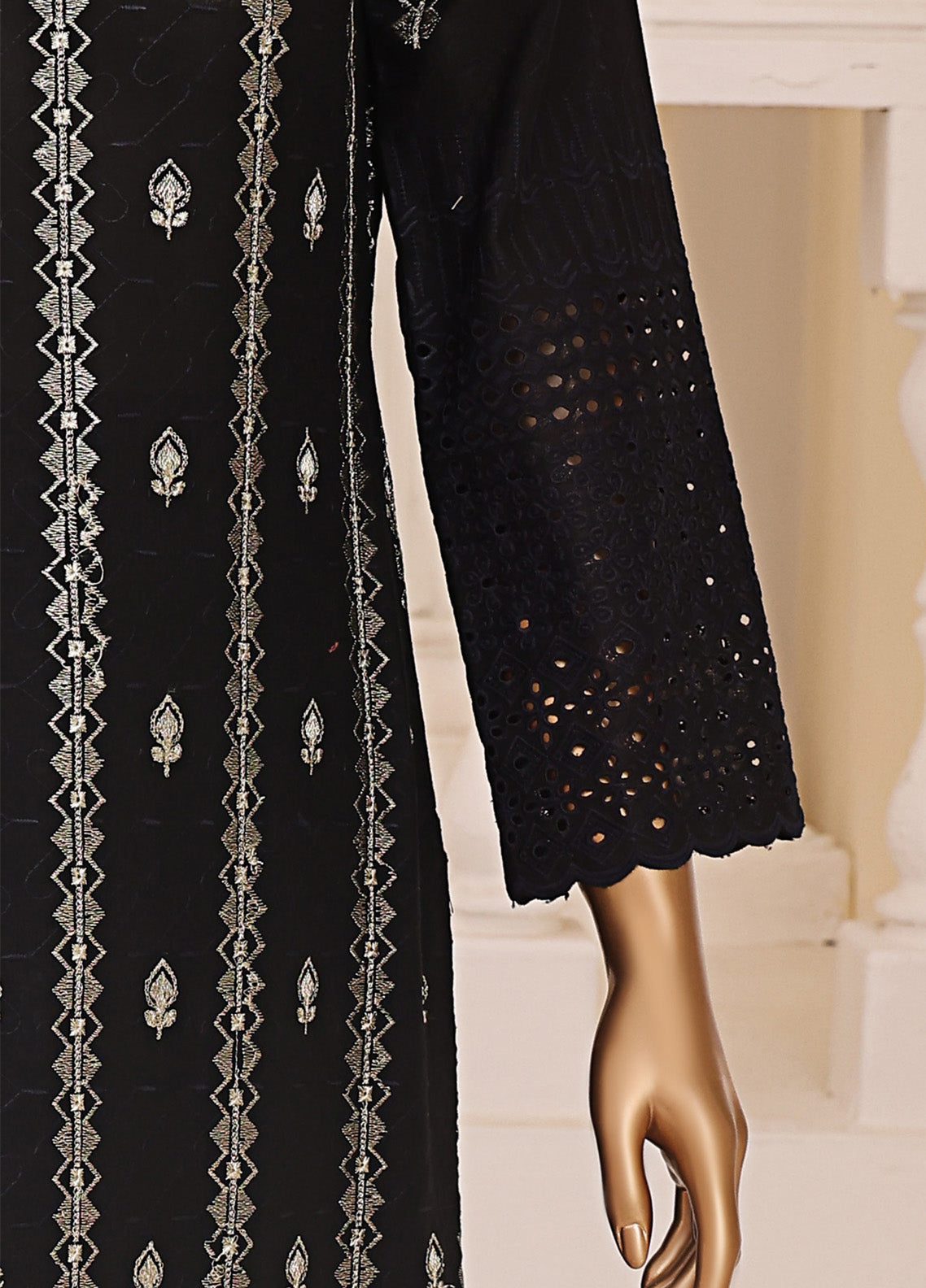 Monochrome By Schick Embroidered Schiffli 3 Piece Unstitched Suit SDH25MSE EBC-03 Monochrome By Schick Embroidered Schiffli 3 Piece Unstitched Suit SDH25MSE EBC-03