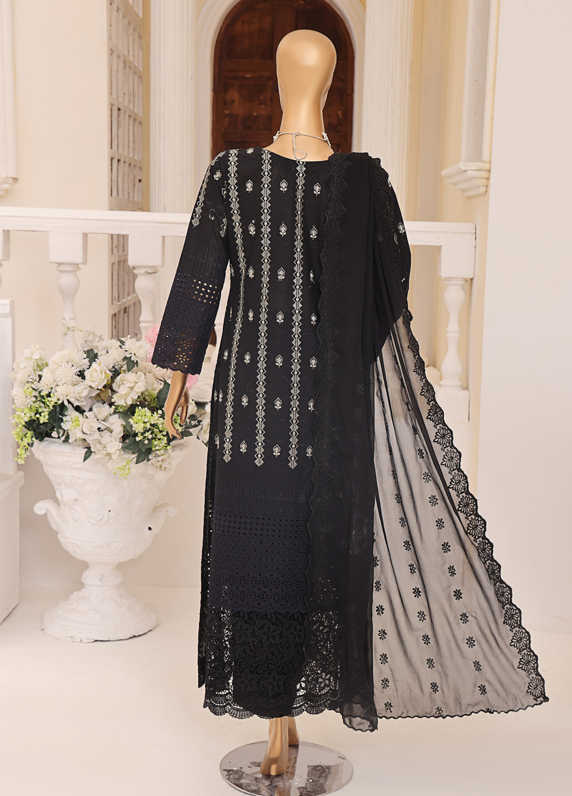 Monochrome By Schick Embroidered Schiffli 3 Piece Unstitched Suit SDH25MSE EBC-03 Monochrome By Schick Embroidered Schiffli 3 Piece Unstitched Suit SDH25MSE EBC-03