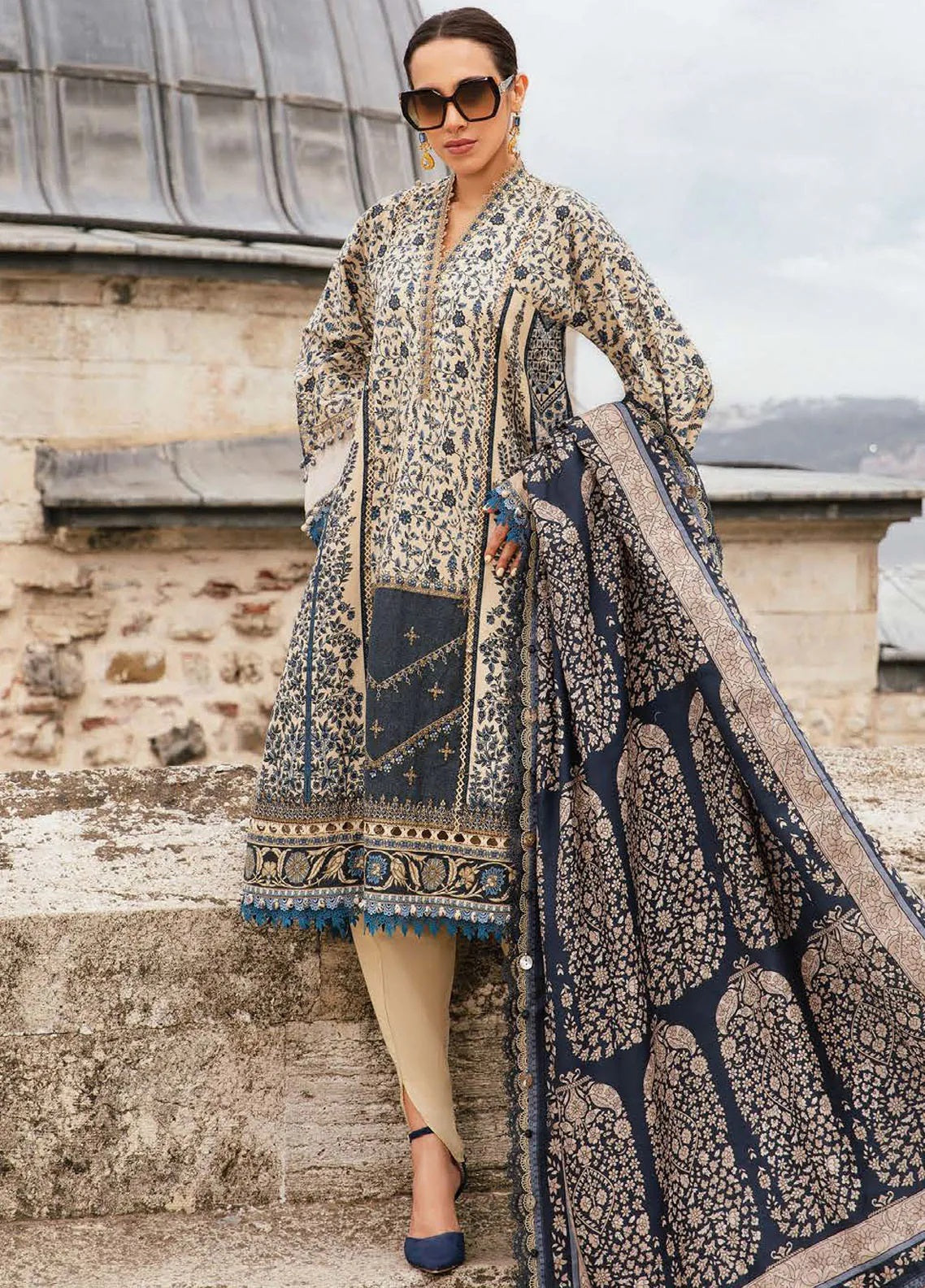 M.Prints By Maria B Embroidered Cambric 3 Piece Unstitched Suit MB24MPFE MPT-2302-A M.Prints By Maria B Embroidered Cambric 3 Piece Unstitched Suit MB24MPFE MPT-2302-A
